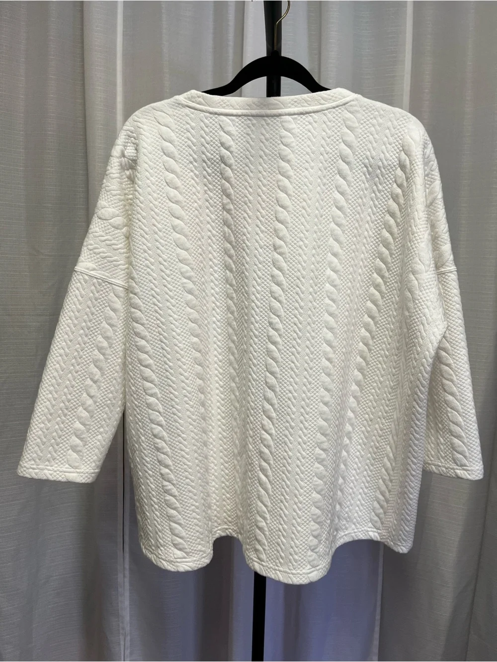 Tuckernuck White Cable Ally Swing Sweatshirt | size xl/xxl